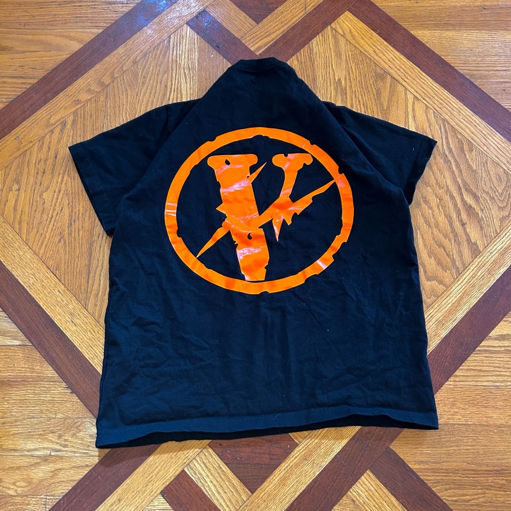VLONE FRIENDS Designer Black and Orange Graphic T-Shirt